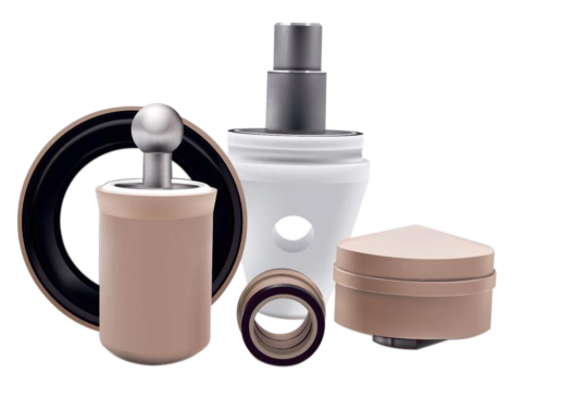 dosing seals in PEEK, PTFE, PTFE + 10% PEEK, with FDA standard for the food industry