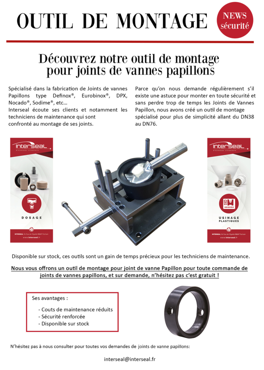 Definox®, valv, seal, butterfly, joints de vanne papillon, maintenance, montage, Eurobinox®, Nocado®, Sodime®